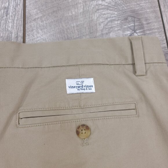 Vineyard Vines Breaker Short Mens 38 Beige Broken In Chino Classic Twill Walking - Picture 3 of 9